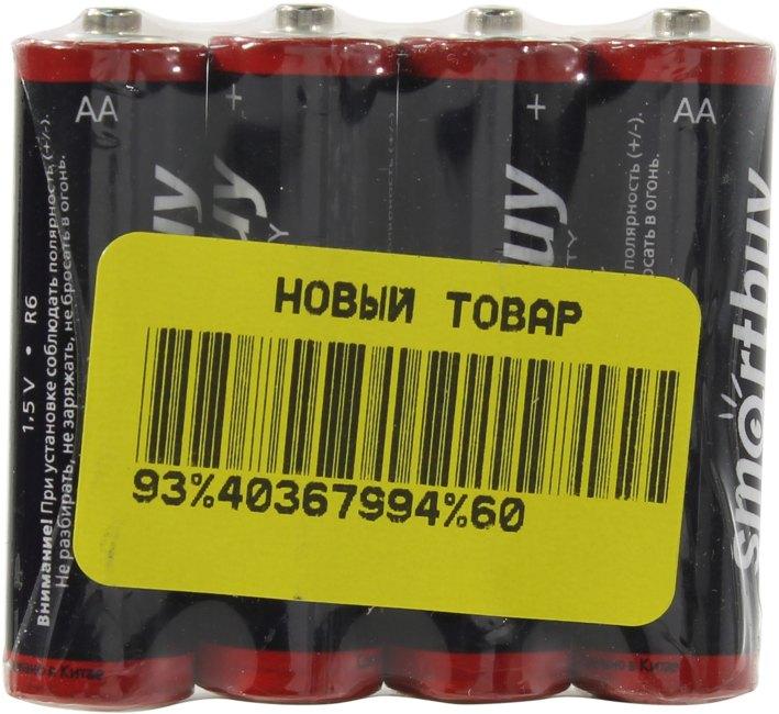 Батарея питания Smartbuy SBBZ-2A04S Size"AA" 1.5V солевый уп. 4 шт - фото 1 - id-p212700033