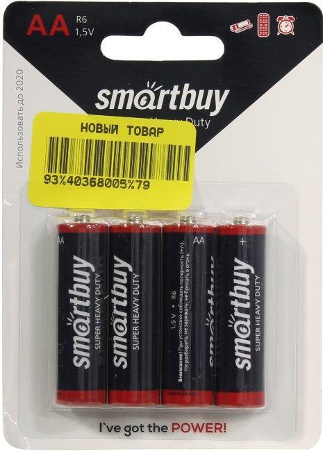 Батарея питания Smartbuy SBBZ-2A04B Size"AA" 1.5V солевый уп. 4 шт - фото 1 - id-p212700034