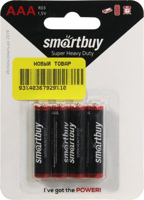Батарея питания Smartbuy SBBZ-3A04B Size"AAA" 1.5V солевый уп. 4 шт - фото 1 - id-p212700036