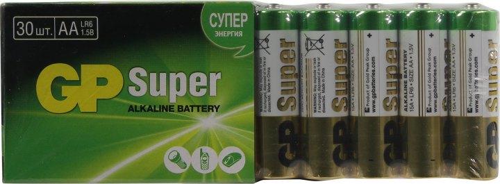 Элемент питания GP Super 15A-2CRVS30 (LR6) Size AA 1.5V щелочной (alkaline) уп.30шт - фото 1 - id-p212700046