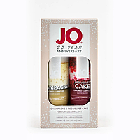 Лимитированый набор из лубрикантов "JO": Шампанское/Champagne 60 mL + Красный бархат/Red Velvet Cake