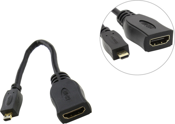 Defender HDMI 08 Кабель-переходник HDMI-microHDMI, длина 8 см,черный - фото 1 - id-p212721671