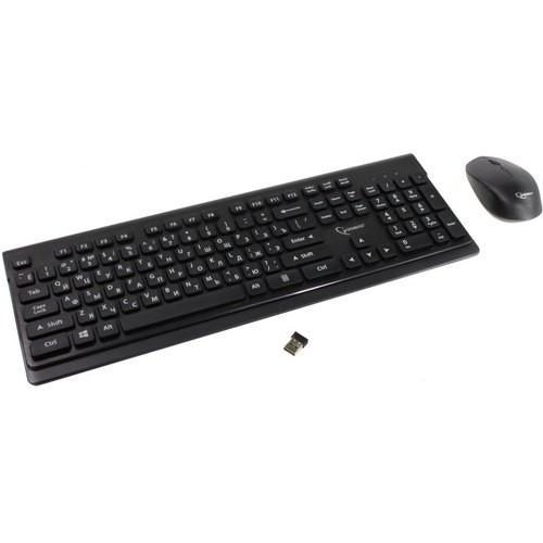 Клавиатура + мышь Gembird KBS-7200 Беспроводной комплект, черный, 2.4ГГц/10м, 1600 DPI, мини-приемник- USB, - фото 1 - id-p212711138