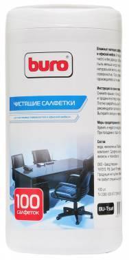 Салфетки Buro BU-Tsurl для пластиковых поверхностей и офисной мебели туба 100шт влажных - фото 1 - id-p212706401