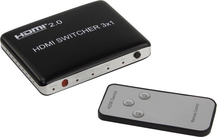 Переключатель Orient HS0301H-2.0 HDMI Switcher (3in - 1out ver2.0 ПДУ) + б.п. - фото 1 - id-p212700091