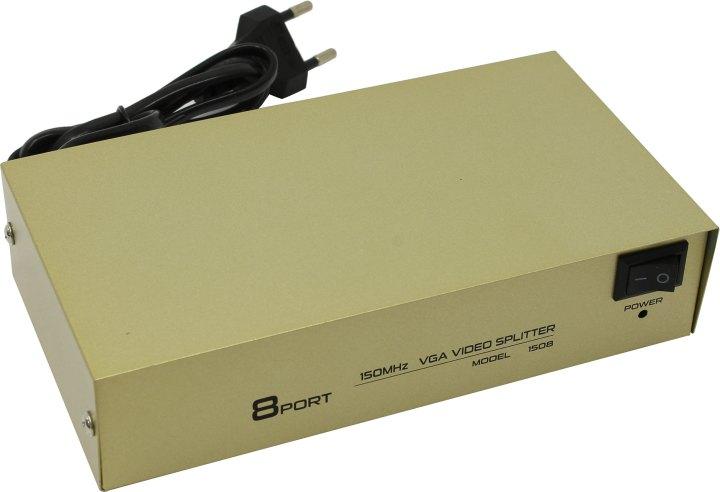 Разветвитель 8-Port Video Splitter (VGA15F+8xVGA15F) + б.п. - фото 1 - id-p212700094