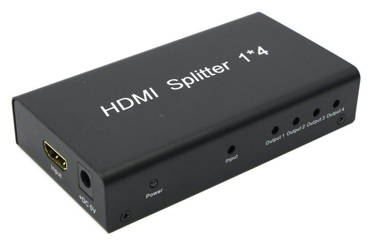 Разветвитель 4-port HDMI Splitter + б.п. - фото 1 - id-p212700097