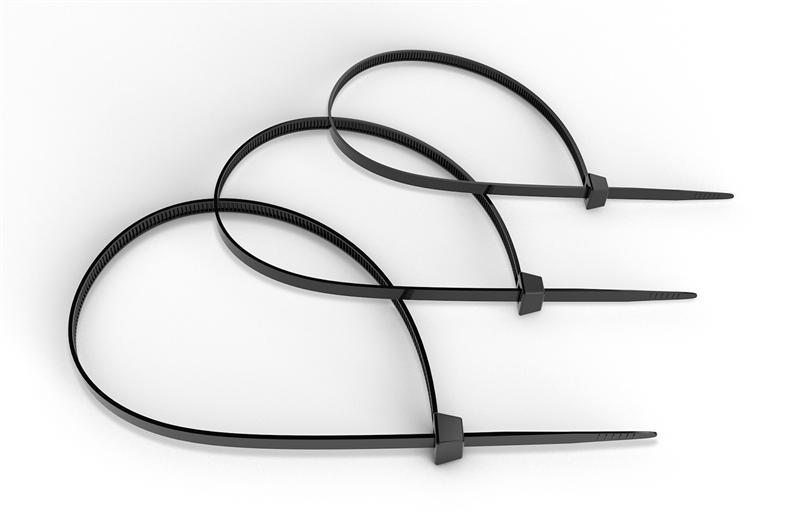 Cabeus GTOUT-150 Стяжка нейлоновая неоткрывающаяся, безгалогенная (halogen free), 150x3.6мм, черная, outdoor - фото 1 - id-p212720593