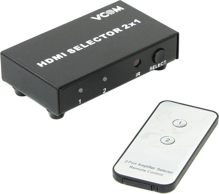 Переключатель VCOM DD432 2-port HDMI Switch (2in - 1out ver1.4) + б.п. - фото 1 - id-p212700105