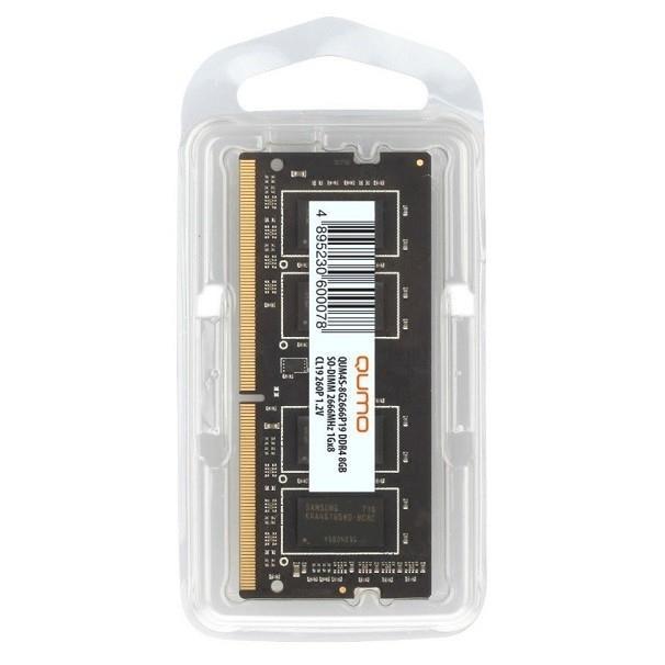 Модуль памяти QUMO QUM4S-8G2666P19 DDR4 SODIMM 8Gb PC4-21300 CL19 (for NoteBook) - фото 1 - id-p212701426