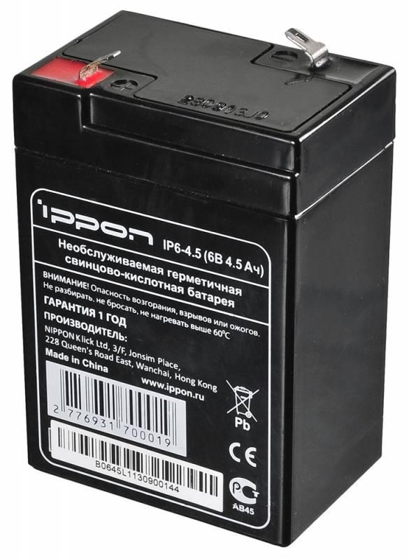 Батарея для ИБП Ippon IP6-4.5 6В 4.5Ач - фото 1 - id-p212717274