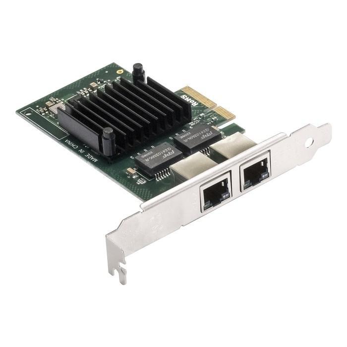 Сетевой адаптер ExeGate EXE-I350-T2V2 (PCI-E x4 v2.1, порты 2xRJ45 (медные), 10/100/1000Mbps, Gigabit NIC - фото 1 - id-p212729553