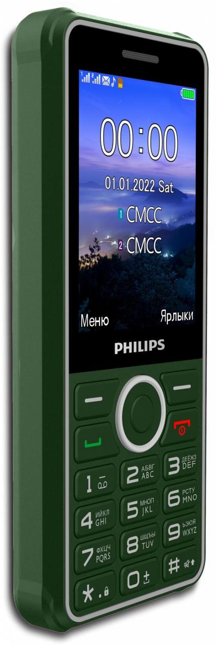 Мобильный телефон Philips E2301 Xenium зеленый моноблок 2Sim 2.8" 240x320 0.3Mpix GSM900/1800 FM microSD - фото 1 - id-p212722847