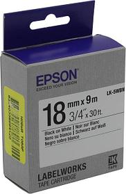 Термотрансферная лента EPSON C53S655006 LK-5WBN (18мм x 9м Black on White)