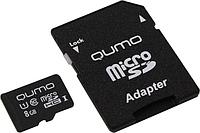 Карта памяти Qumo QM8GMICSDHC10U1 microSDHC 8Gb UHS-I U1 + microSD-- SD Adapter