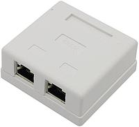 Розетка внешняя двойная RJ-45 (экран.) кат.5e