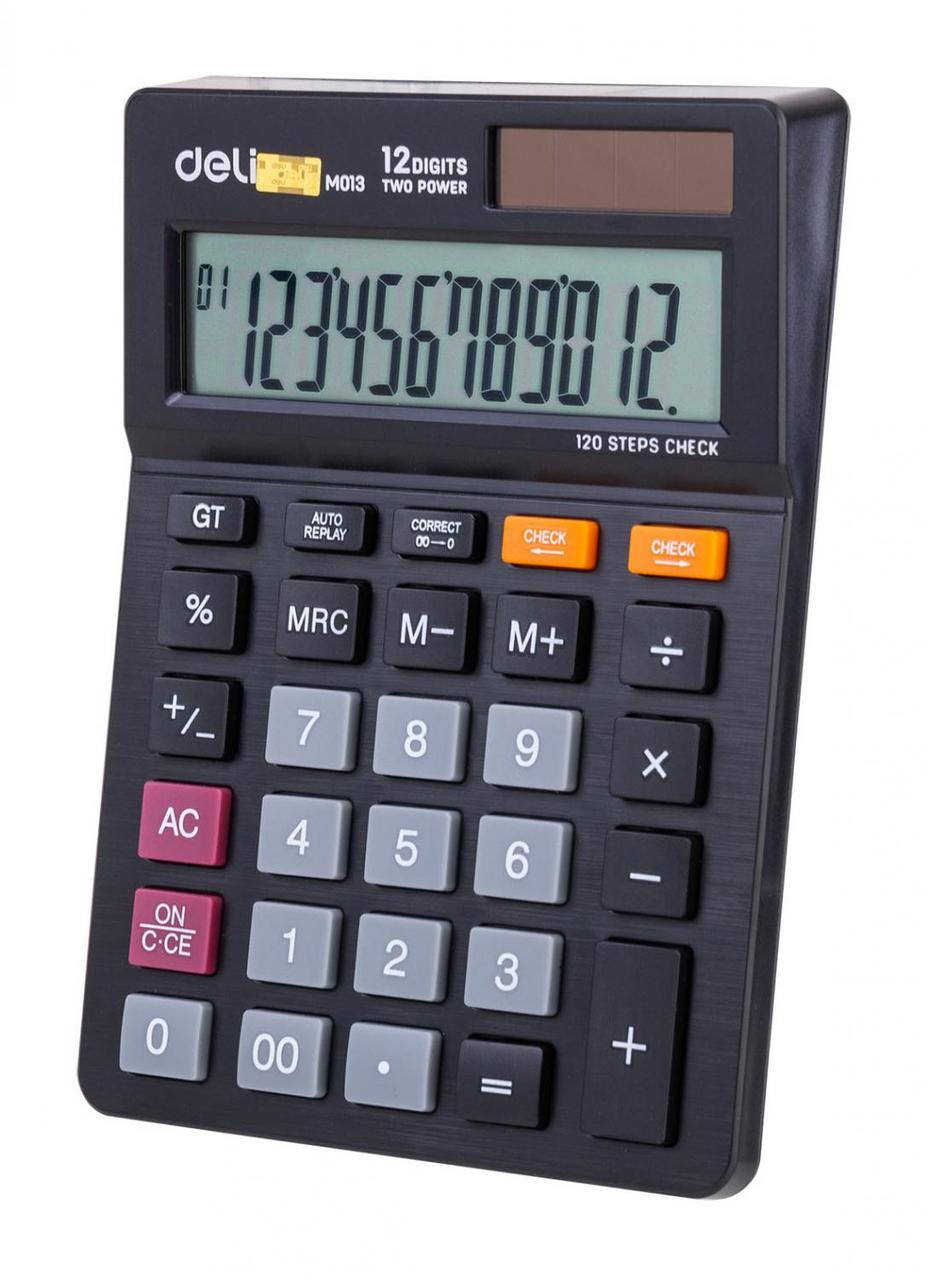 Калькулятор настольный Deli EM01320 черный 12-разр. - фото 1 - id-p212705118