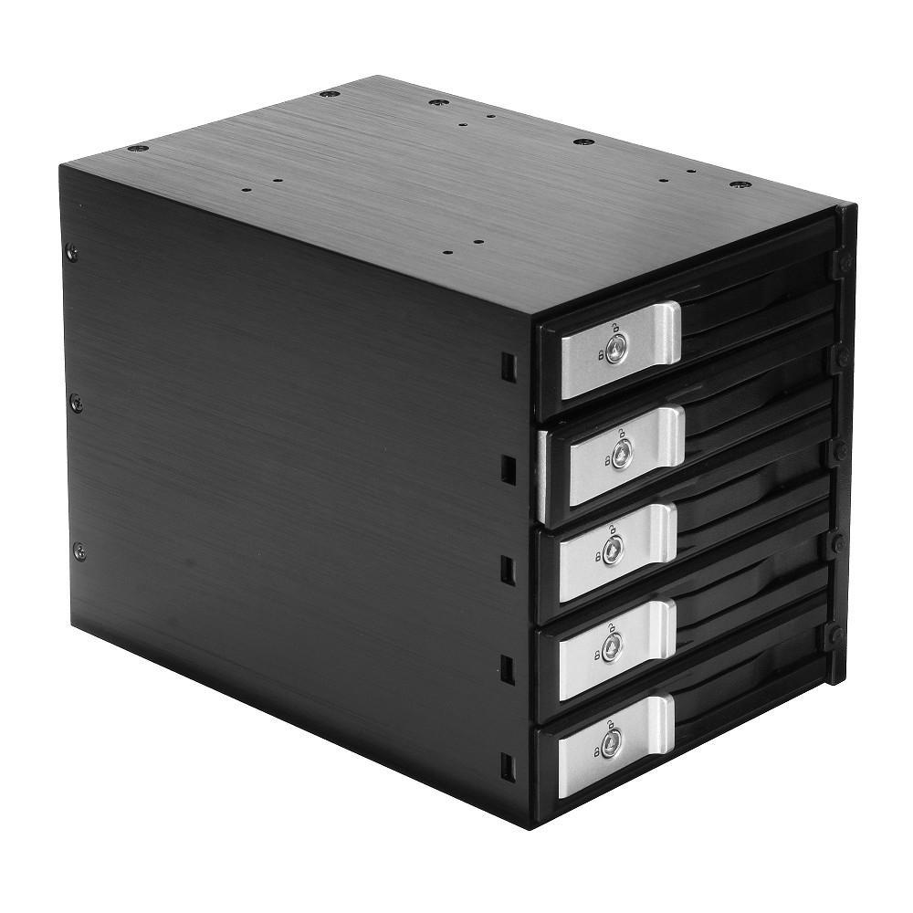 Корзина для HDD ExeGate HS535-01 (универсальная, на 5*3,5" SATA/SAS HDD, занимает 3*5,25" отсека) EX264646RUS