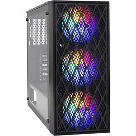 Корпус Miditower ExeGate EVO-8243-NPX500 (ATX, БП 500NPX с вент 12 см, 2*USB+1*USB3.0, черный, 3 вент. с RGB