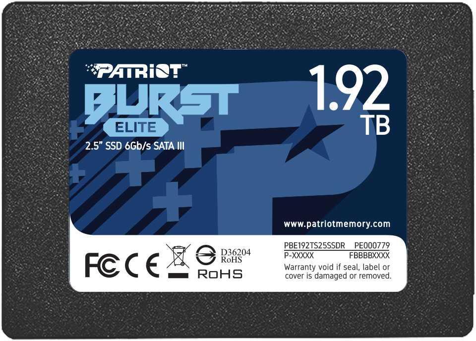 Твердотельный накопитель PATRIOT SSD BURST ELITE 1920Gb SATA-III 2,5 /7мм PBE192TS25SSDR - фото 1 - id-p212706575