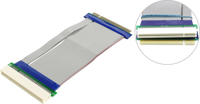 Переходник Espada EPCI AM-PCI BF18R Кабель удлинительный Riser card 18см PCI M -- PCI F - фото 1 - id-p212724082