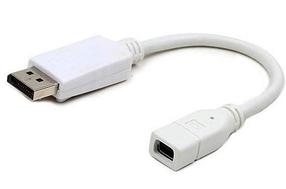 Cablexpert Переходник miniDisplayPort - DisplayPort, 20F/20M, длина 16см, белый (A-mDPF-DPM-001-W)