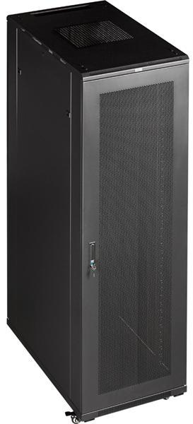 Шкаф 19" Business, 47U 600x800, черный, передняя дверь стекло, задняя дверь распашная металл - фото 1 - id-p212705215