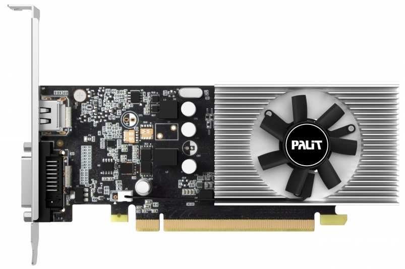 Видеокарта Palit PCI-E PA-GT1030 2GD4 NVIDIA GeForce GT 1030 2048Mb 64 DDR4 1151/2100 DVIx1 HDMIx1 HDCP Bulk - фото 1 - id-p212718620