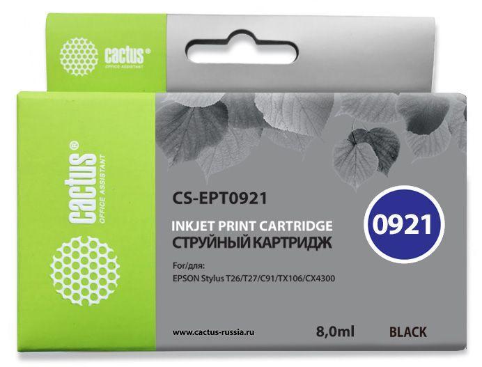 Картридж Cactus CS-EPT0921 Black для Epson St C91/CX4300/T26/T27TX106/109/117/119 - фото 1 - id-p212727477