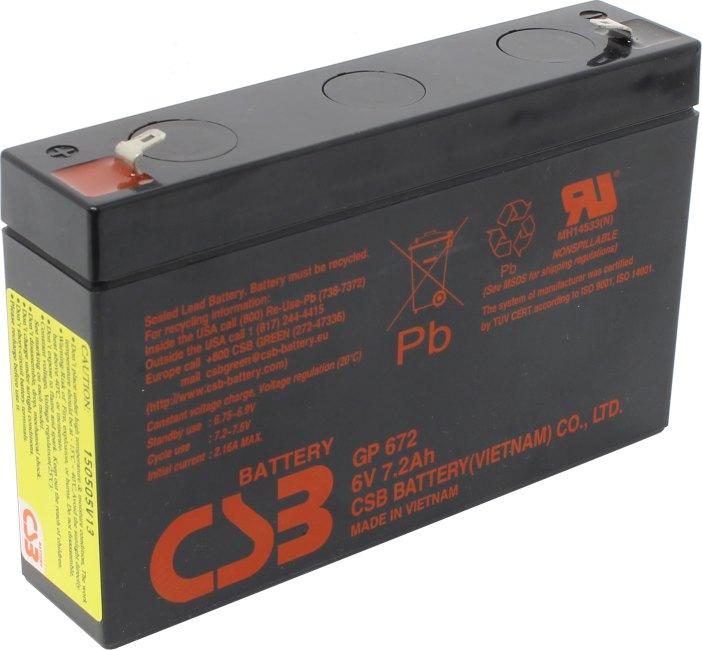 Аккумулятор CSB GP 672 (6V 7.2Ah) для UPS - фото 1 - id-p212729780