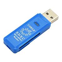 5bites RE2-100BL USB2.0 Устройство ч/з карт памяти / SD / TF / USB PLUG / BLUE