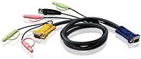 КВМ-кабель USB для соединения с ПК HDB USB и аудио ATEN. CABLE HD15M/MD6M/MD6M/SP/SP-SP 5M