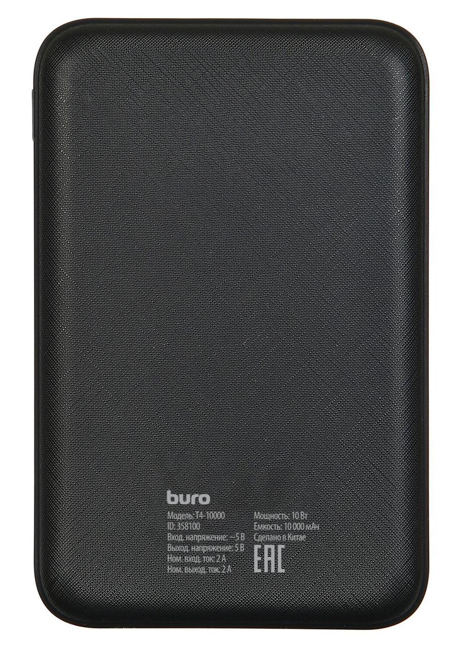 Мобильный аккумулятор Buro T4-10000 10000mAh 2A 2xUSB черный (T4-10000-BK) - фото 1 - id-p212715120