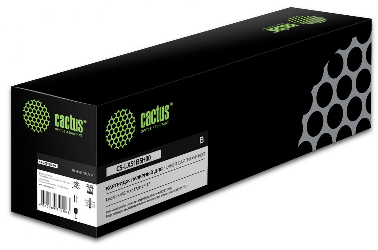 Картридж лазерный Cactus CS-LX51B5H00 51B5H00 черный (8500стр.) для Lexmark MS/MX417/517/617 - фото 1 - id-p212734750