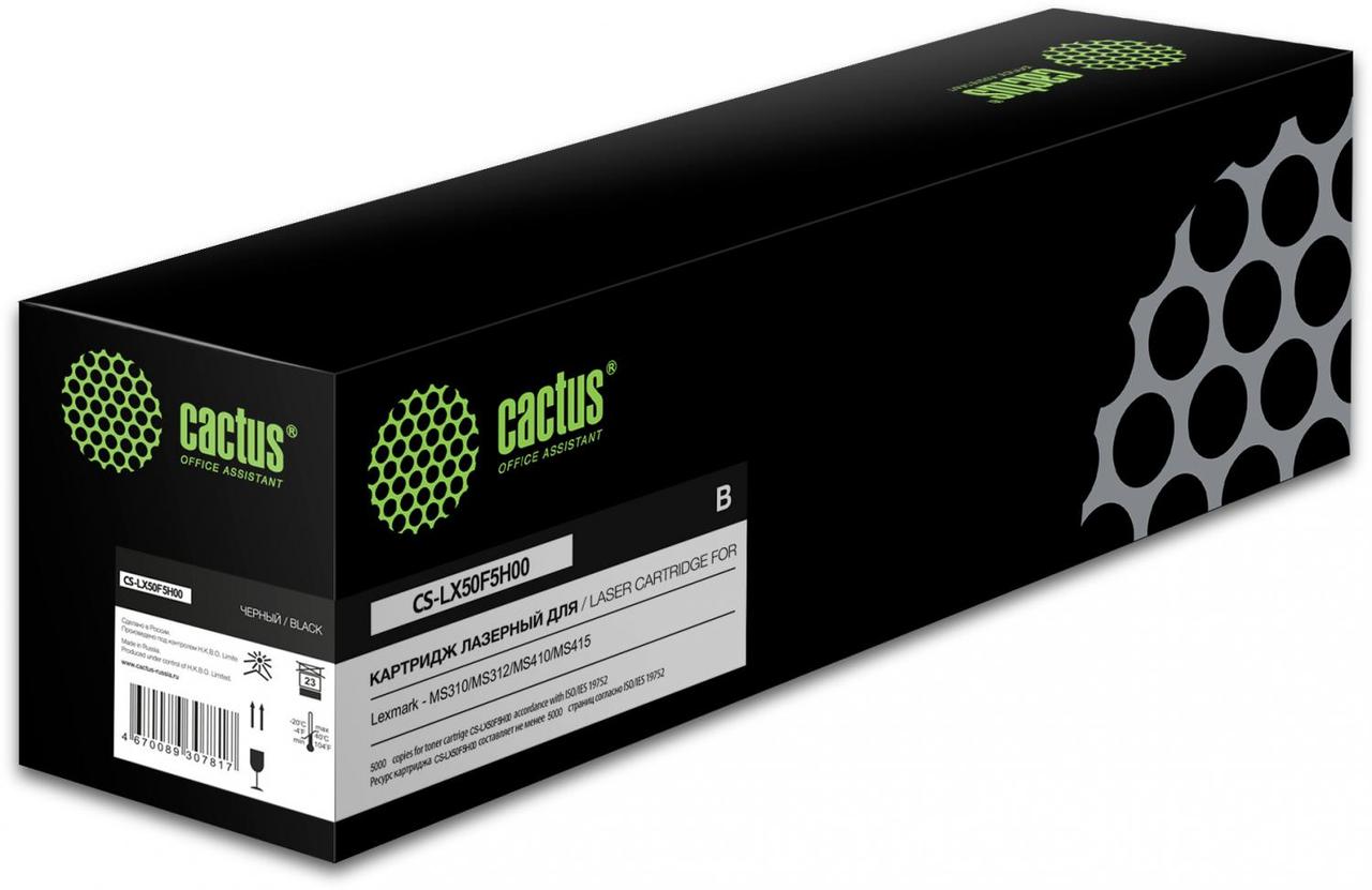Картридж лазерный Cactus CS-LX50F5H00 50F5U00 черный (5000стр.) для Lexmark MS310/MS312/MS410/MS415 - фото 1 - id-p212734753