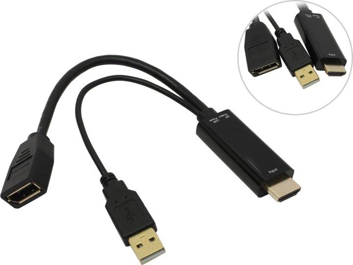 Espada Ehddp1526 Кабель-адаптер HDMI (19M) - DisplayPort (F) питание USB - фото 1 - id-p212700604