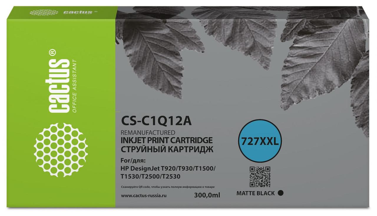 Картридж струйный Cactus CS-C1Q12A №727 черный (300мл) для HP Designjet T920/T930/T1500/T1530 - фото 1 - id-p212734776