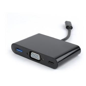 Cablexpert Переходник USB Type-C/VGA + USB3 + подзарядка USB-C, 15см (A-CM-VGA3in1-01) - фото 1 - id-p212717647