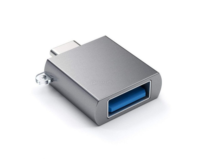 Адаптер Satechi Aluminum ST-TCUAM Type-C USB Adapter USB-C to USB 3.0, Серый - фото 1 - id-p212727652