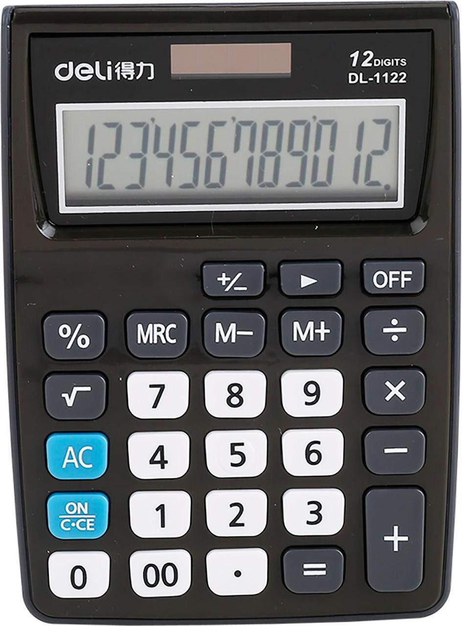 Калькулятор настольный Deli E1122/GREY серый 12-разр. - фото 1 - id-p212725448