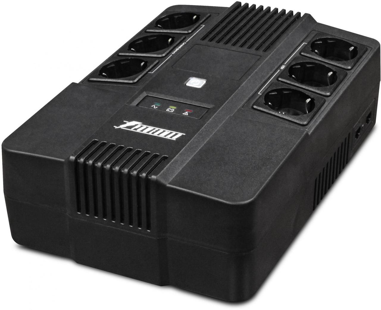 ИБП POWERMAN Brick 800, линейно-интерактивный, 800ВА, 480Вт, 3 евророзетки с резервным питанием, 3 евророзетки - фото 1 - id-p212702903