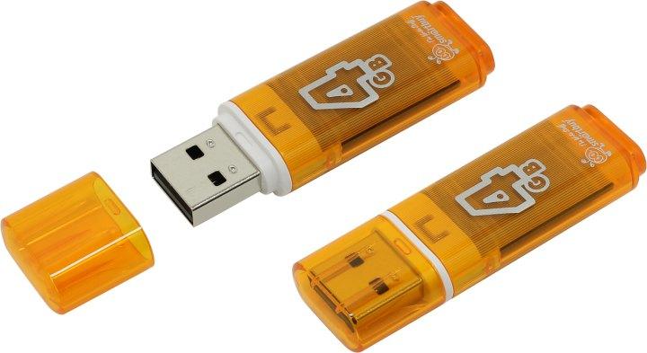 Накопитель SmartBuy Glossy SB4GBGS-Or USB2.0 Flash Drive 4Gb (RTL) - фото 1 - id-p212708136