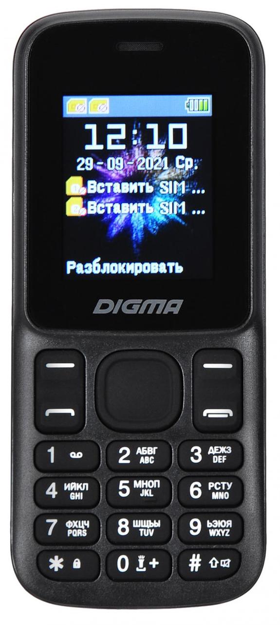 Мобильный телефон Digma A172 Linx 32Mb черный моноблок 2Sim 1.77" 128x160 GSM900/1800 microSD max32Gb - фото 1 - id-p212717711