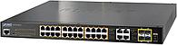 Коммутатор PLANET GS-4210-24P4C IPv6/IPv4, 24-Port Managed 802.3at POE+ Gigabit Ethernet Switch + 4-Port