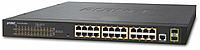 Коммутатор PLANET GS-4210-24P2S IPv4, 24-Port Managed 802.3at POE+ Gigabit Ethernet Switch + 2-Port 100/1000X