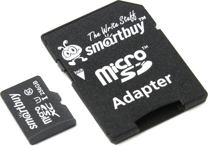 Карта памяти SmartBuy Ultimate SB256GBSDCL10-01 microSDXC Memory Card 256Gb UHS-I U1 + microSD-- SD Adapter - фото 1 - id-p212710548