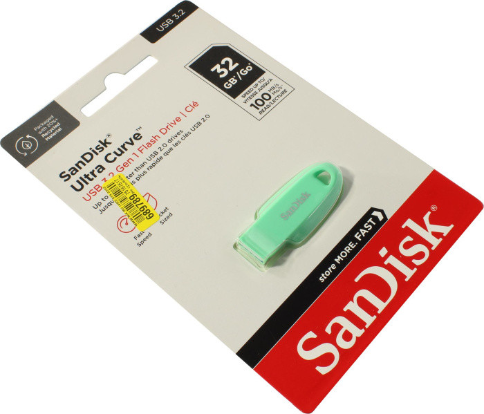 Накопитель SanDisk Ultra Curve SDCZ550-032G-G46G USB3.2 Flash Drive 32Gb(RTL) - фото 1 - id-p212734272
