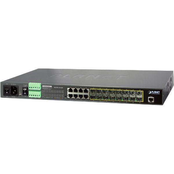 Коммутатор PLANET MGSW-24160F 16-Port 100/1000Base-X SFP + 8-Port 10/100/1000Base-T L2/L4 Managed Metro - фото 1 - id-p212708233