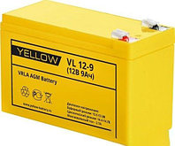 Аккумуляторная батарея YELLOW VL 12-9 (12V, 9Ah, 5 лет, 2.5кг, 151х65х94(98)мм) АКБ для ИБП, Аналог 66554