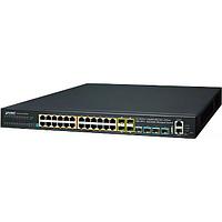 Коммутатор PLANET SGS-6341-24P4X Layer 3 24-Port 10/100/1000T 802.3at POE + 4-Port 10G SFP+ Stackable Managed